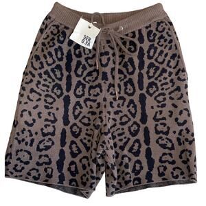 Ser.O.Ya Men's Unisex Cheetah Gunner Animal Print Knit Shorts Size XS NWT